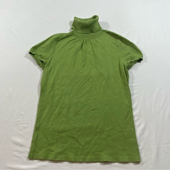 Ann Taylor Sweaters - Ann Taylor Turtle Neck Sweater Women Medium Short Sleeve Green cotton